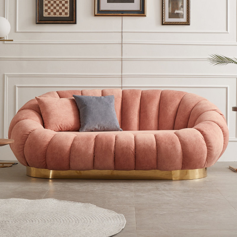 Lukenzo, Mélange de polyester rose, H 27,5 po x l 70,8 po x P 39,4 po, 2