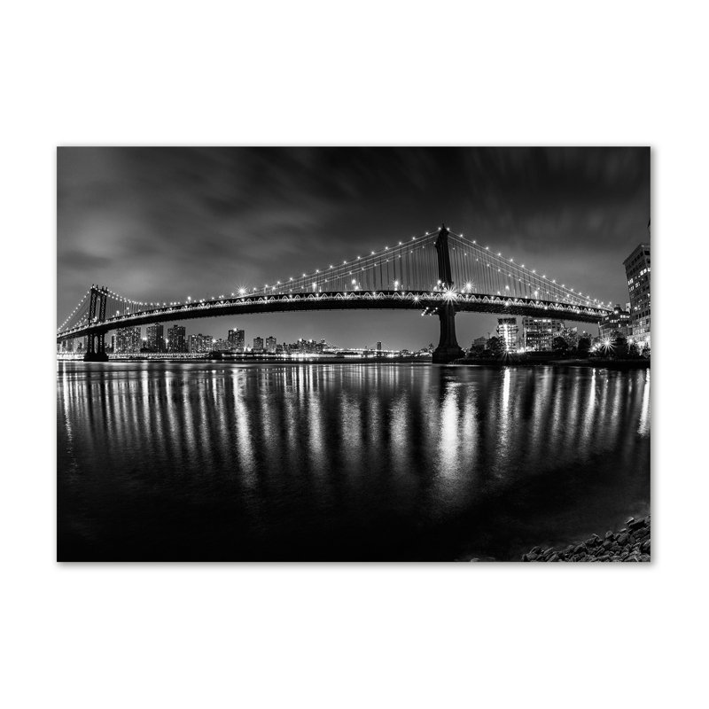 Manhattan By Night - Wrapped Canvas Print