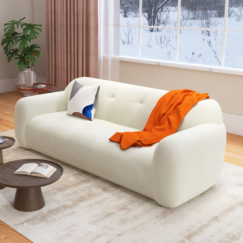 Canapé 3 places 85,8 po en chenille, Beige