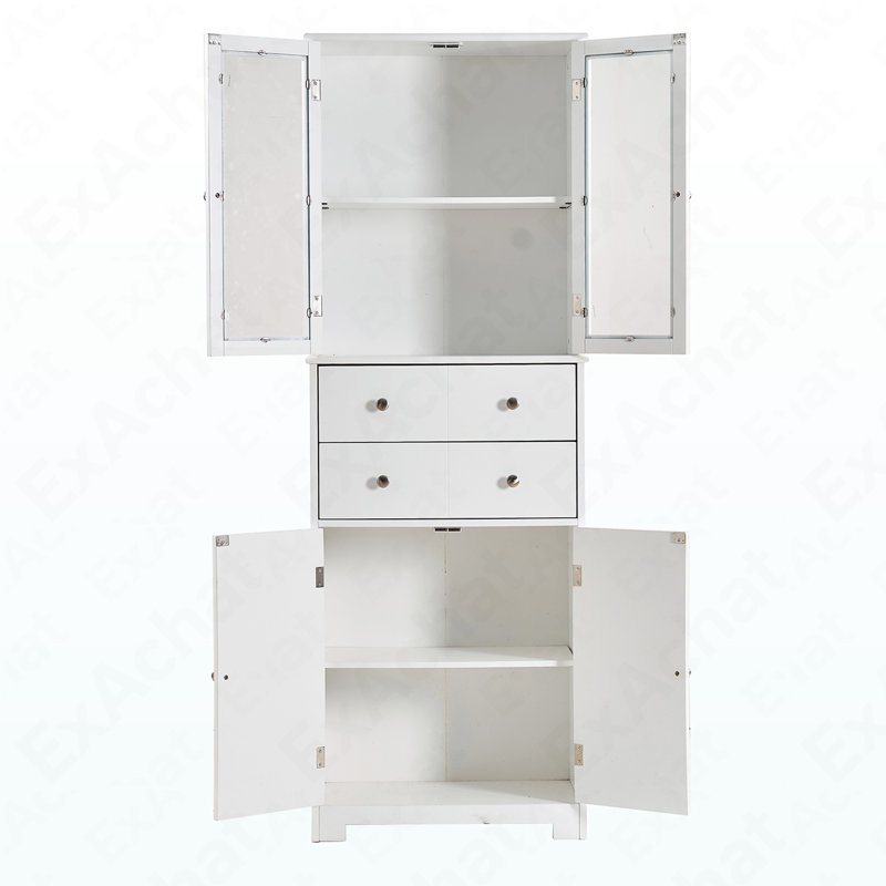 Armoire de rangement polyvalente de 67 po de hauteur avec tiroir, portes et tablettes - Grande armoire de rangement pour la cuisine