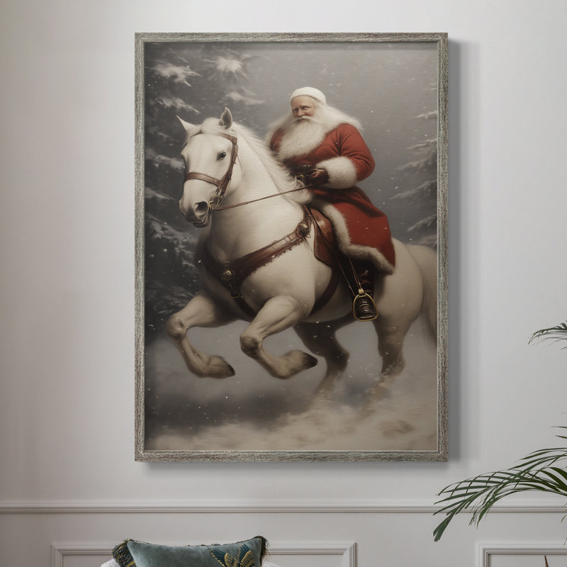 Art des Fêtes de Noël - Série 2 - CCXXX, reproduction d'art encadrée - bois massif, H 11 po x l 9 po