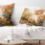 Coussin lombaire avec peinture à l'huile Paysage d'automne