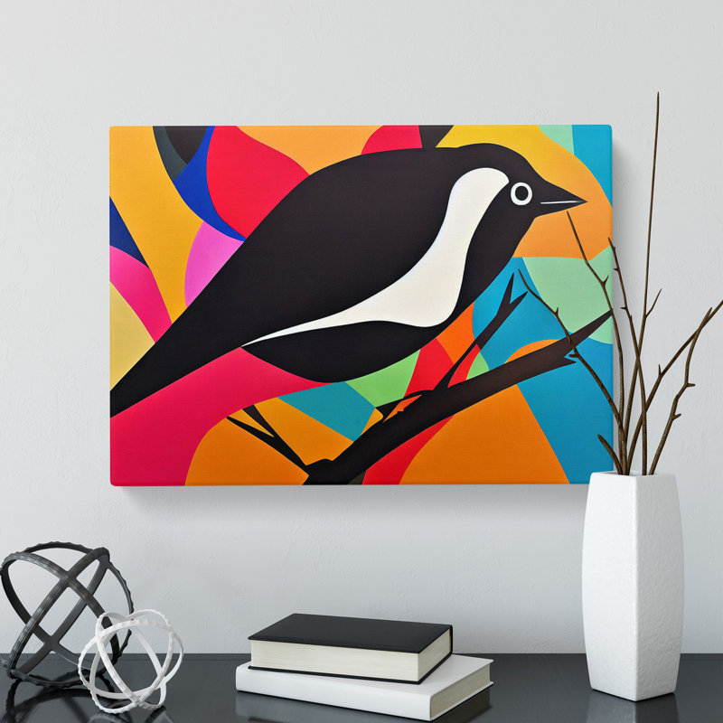 Magpie Bird Abstract Vol.2 - Wrapped Canvas, 35cm H x 50cm W x 3cm D