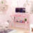 Home Office Desk with Monitor Stand, Open Shelf & Metal Frame, Earphone Hook-208729773