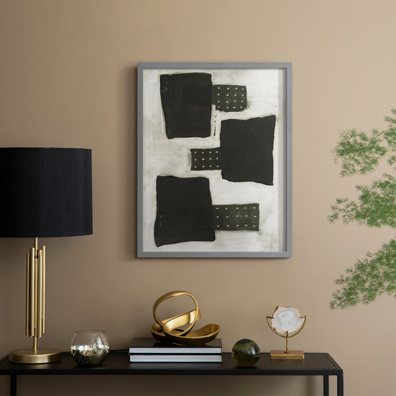 Impression encadrée «Black II» - Bois massif, Gris, H 21 po x l 17 po