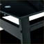 Table basse à plateau relevable en verre, table basse moderne simple en verre trempé 2 couches pour le salon, noir