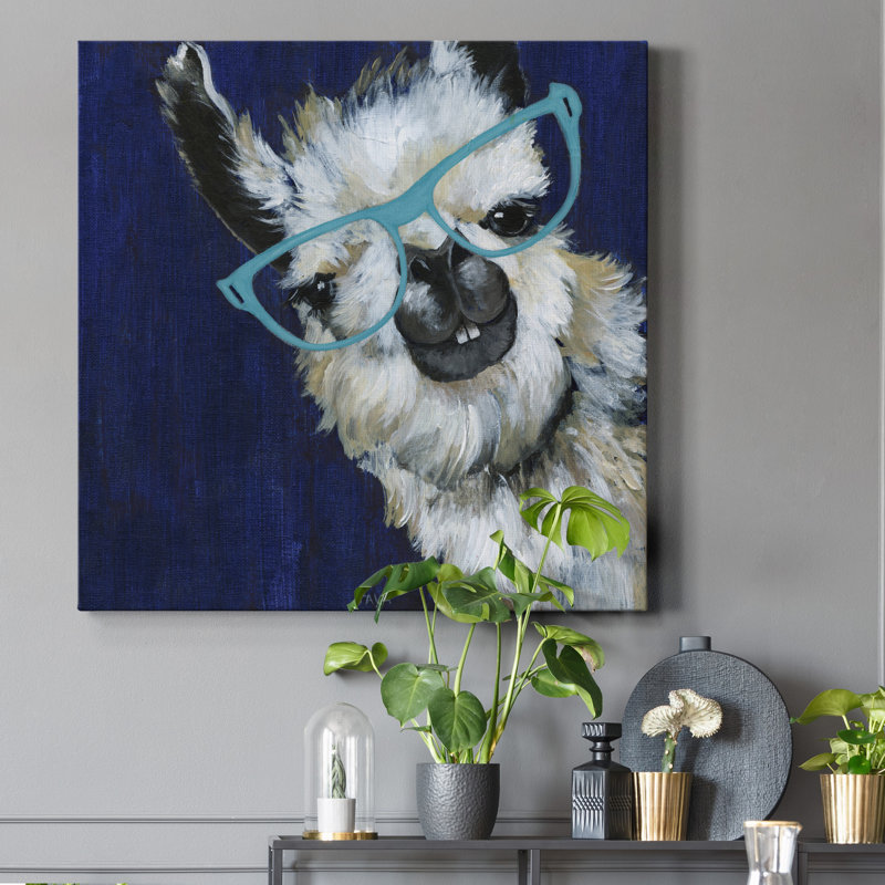 Gentleman Llama - reproduction sur toile tendue, H 24 po x l 24 po x P 1 po