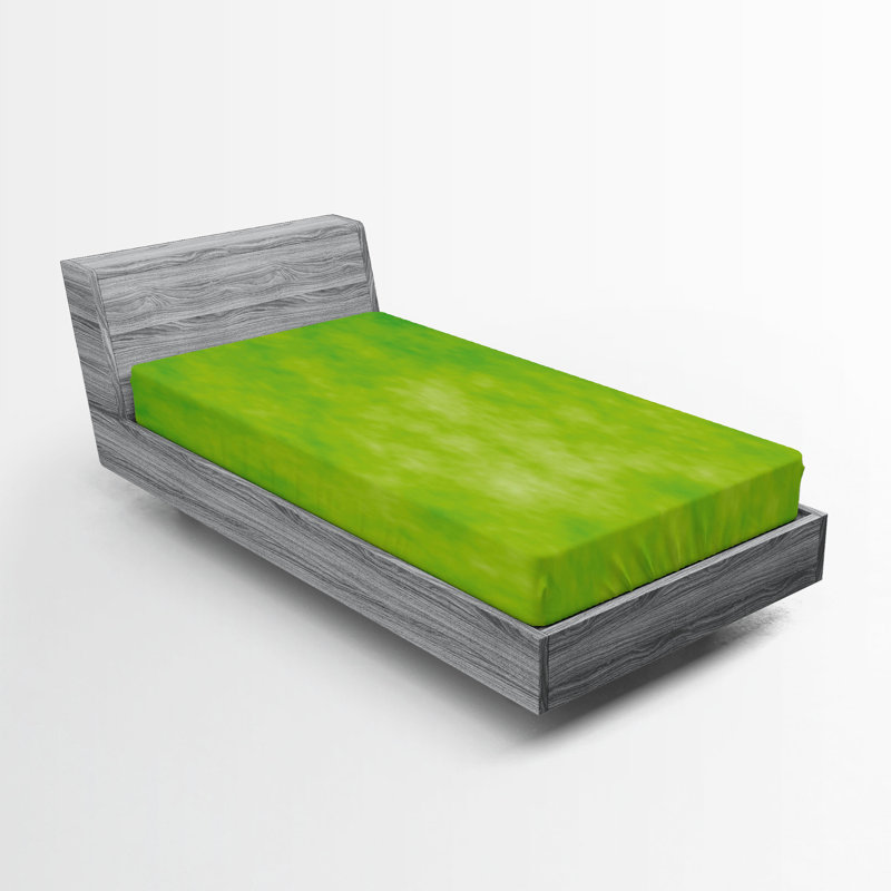 Drap-housse orange Ambesonne, Drap-housse de taille simple, Vert lime / avocat / vert abstrait