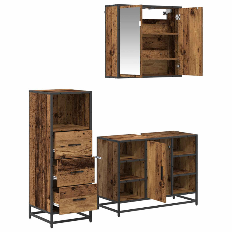 Bathroom Furniture Suite, Dark Wood