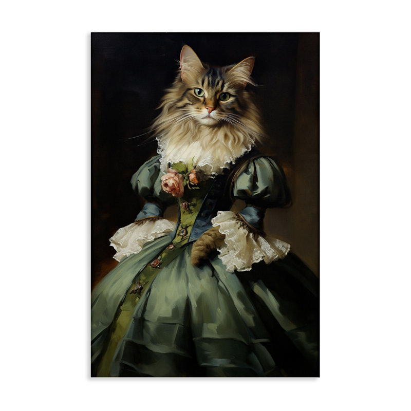 Chat en robe élégante, design par Wumples, H 30 po x l 20 po
