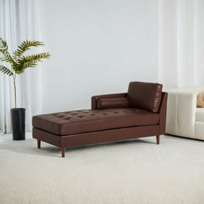 Tamber Faux Leather Chaise Lounge