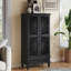Armoire d'appoint en bois sculpté à 2 portes avec tiroir Anadia-1430720658