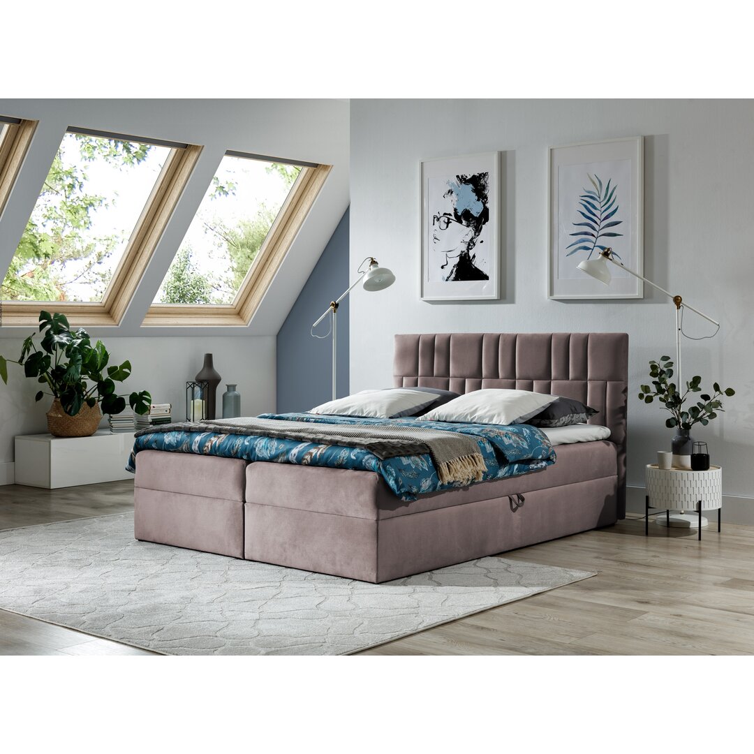 Boxspringbett Nickolas mit Topper und Bettkasten