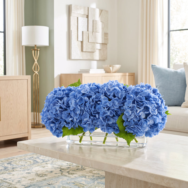 Faux Floral in Vase, White