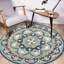 Tapis bleu à motif floral rond 6 pi Mandala-105740162