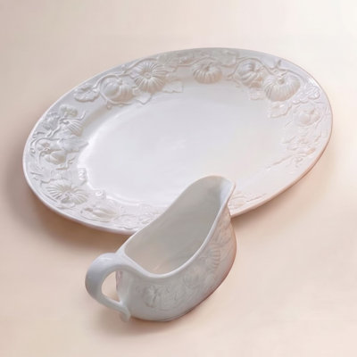 Pumpkin Leaf Divided Serving Dish
