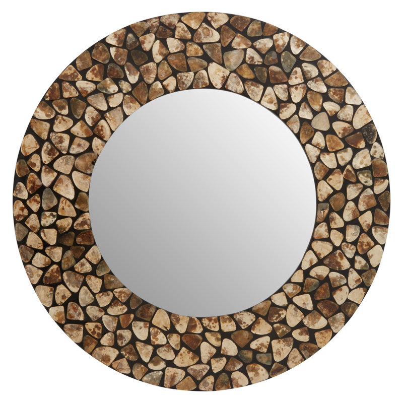 Blatteis Flat Wall Mirror, Black/Amber