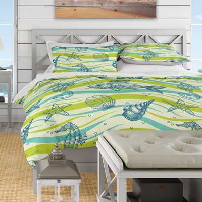 Coastal Polyester Abstract Duvet Cover