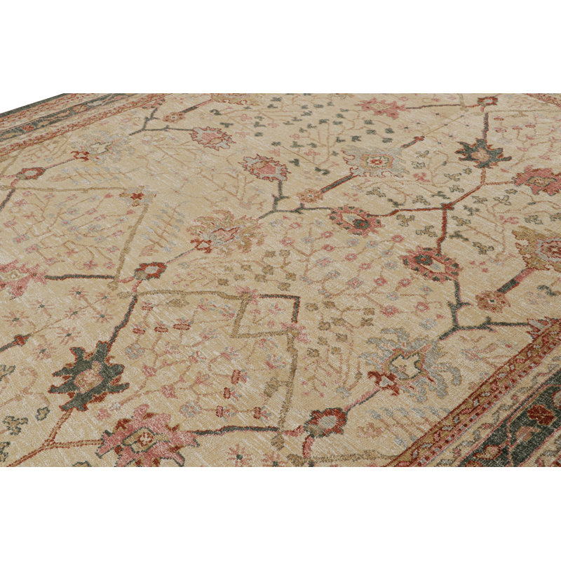Oushak Hand Knotted Geometric Area Rug, Rectangle 8' x 10'