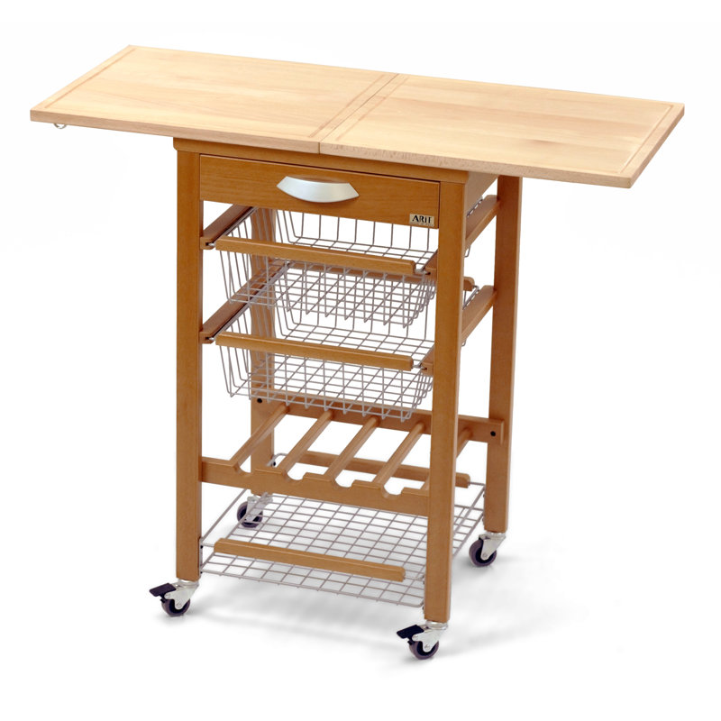 Millwright Solid Wood Kitchen Cart, Cherry
