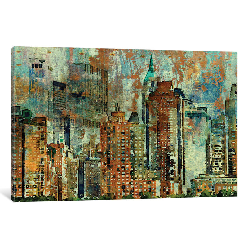 Reproduction d’art sur toile tendue new york, H 18 po x l 26 po x P 1,5 po, Toile tendue, Pas de tapis