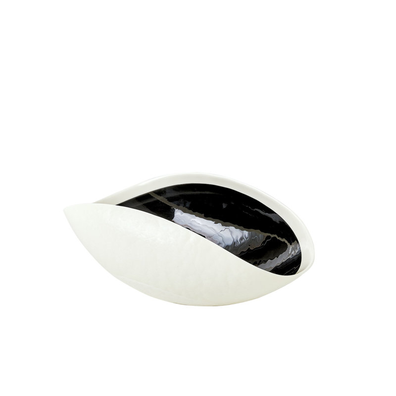 Handmade Glass Decorative Bowl, 6" H x 16" W x 9.5" D