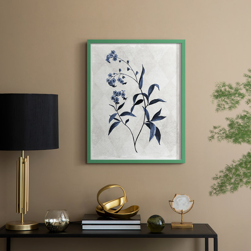 Harlequin Botanical I, reproduction encadrée - bois massif, H 21 po x l 17 po, Vert