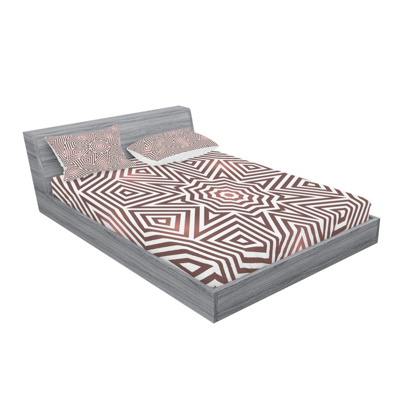 Celtic Microfiber Geometric Sheet Set, Queen Sheet Set + Fitted Sheet + 2 Pillowcases