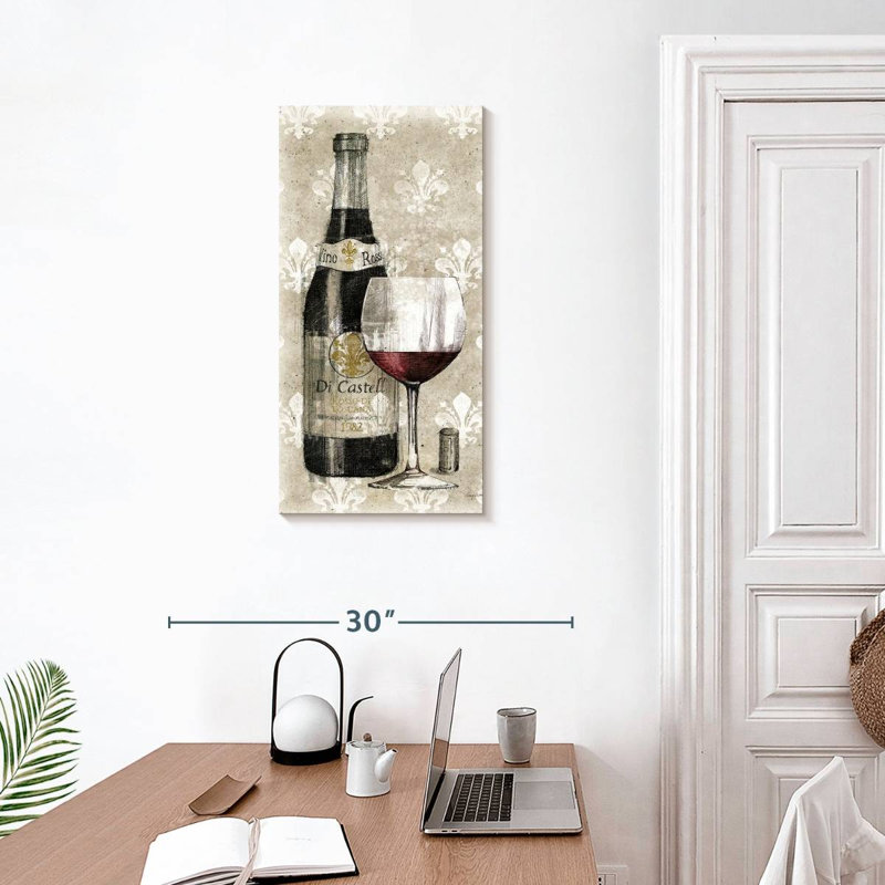 Pencil Wine Fleur De Lis I, 30" H x 15" W