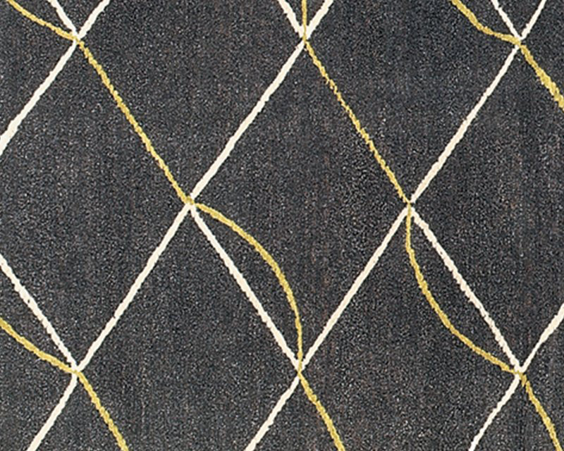 Archloop Geometric Area Rug in Gray/White/Yellow, Rectangle 9' x 12'