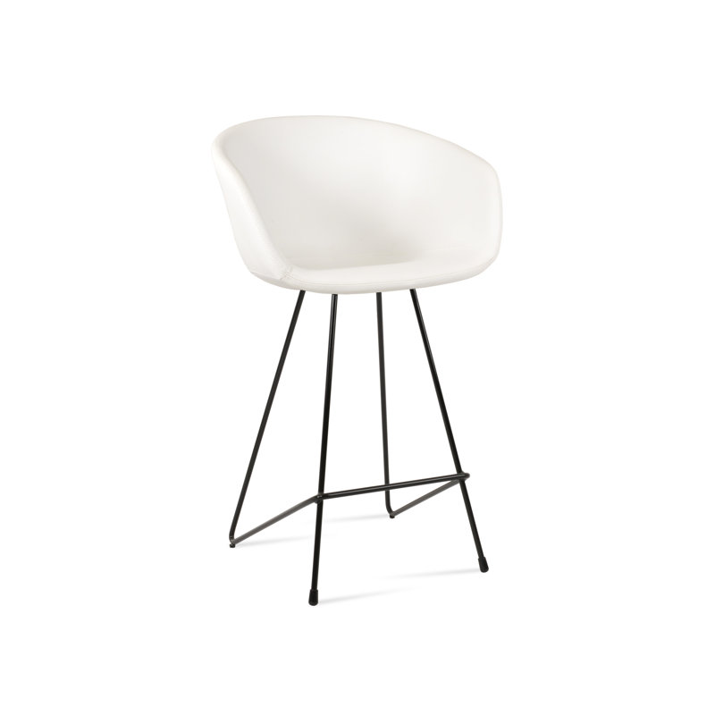 Tabouret de bar et de comptoir Tribeca, Noir, Blanc, Tabouret de comptoir (siège d'une hauteur de 23,5