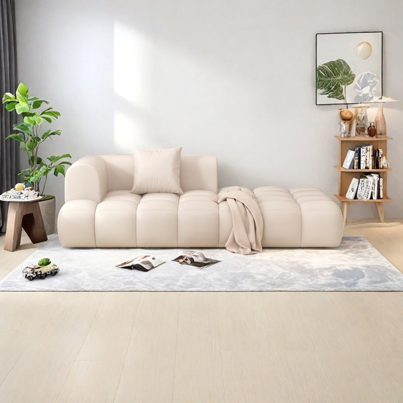 Fauteuil inclinable en similicuir de conception personnalisée, Left Hand Facing, Beige