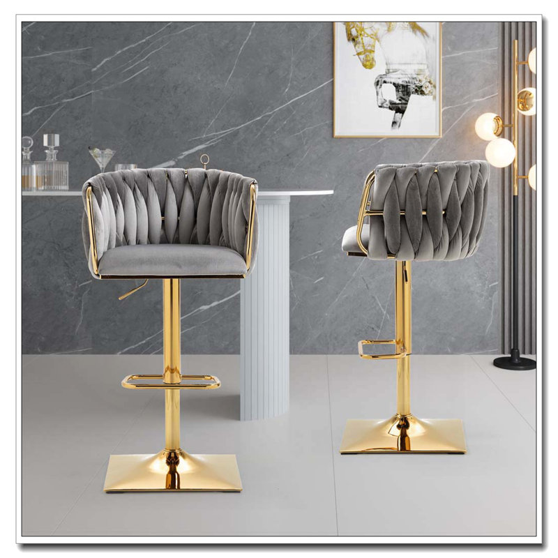 COOLMORE Tabourets de bar rétro avec dossier et chaises à hauteur de comptoir 2 pièces / ensemble