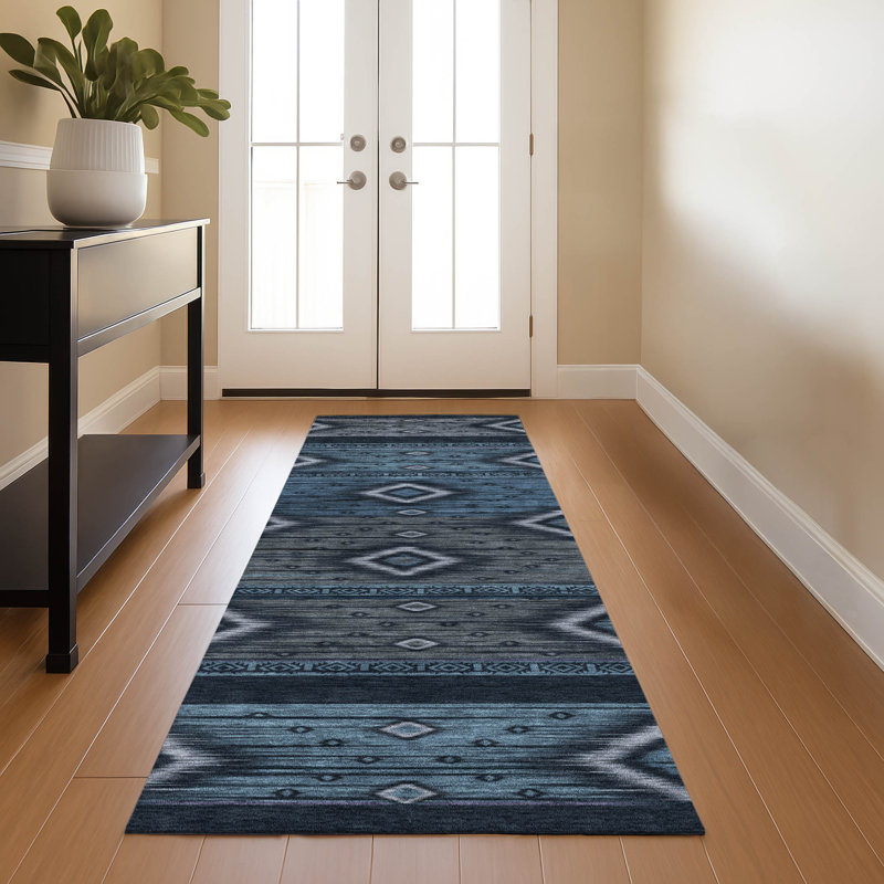 Premium Machine Washable Ralston AMF1943 Tribal Rug, Runner 2'3" x 7'6"