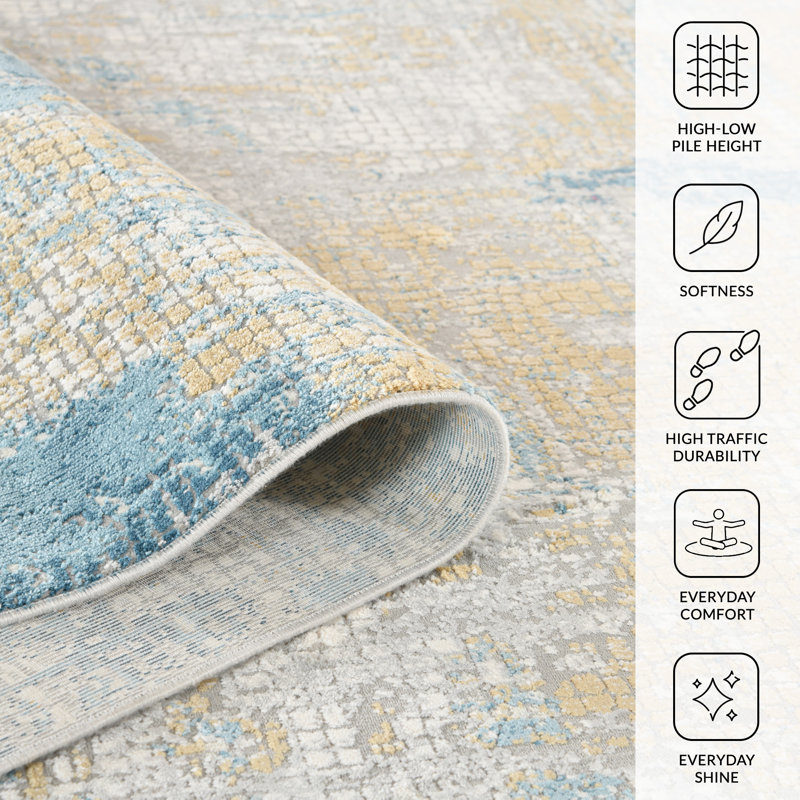 Brazell Abstract Indoor Rug, Rectangle 5'3" x 7'6"