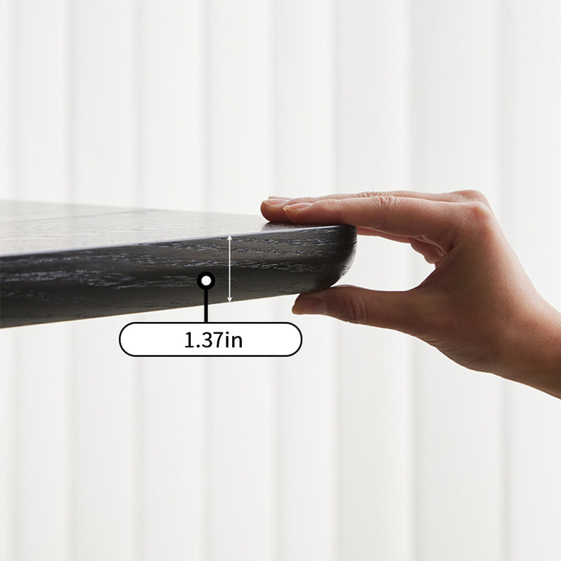 Table multifonctionnelle en bois de frêne noir, 29.92"H x 70.86"L x 35.43"W