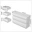 Commode 6 tiroirs pour chambre à coucher, commode blanche sans poignée, commode moderne 6 tiroirs avec rangement large (Même SKU: W757P235726)