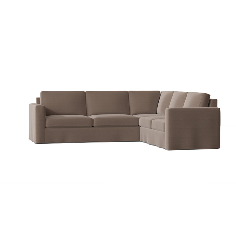 Canapé modulaire de coin large 108 po Bewley, Naturel, Dauphin, Accoudoir à droite (vu de face)