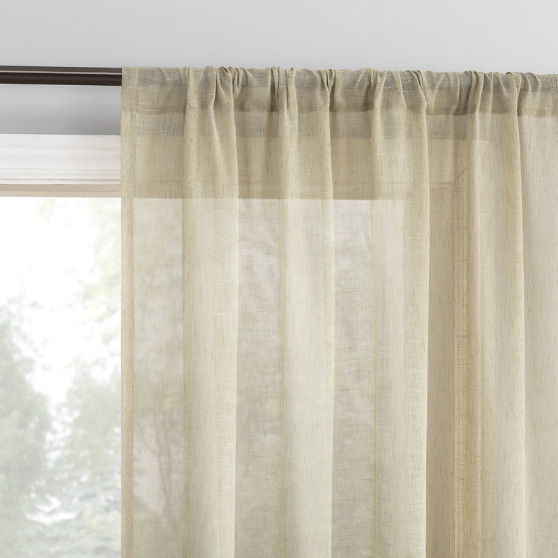 Panneau de rideau semi-transparent Akari, 52 po x 63 po, Beige