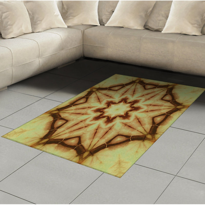 Brown High Density Long Fiber Poly Threads Decorative Area Rug Carpet, Rectangle 4' x 5'8"