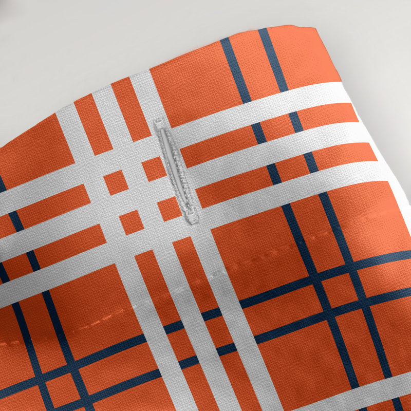 Rideau de douche simple à carreaux Arizona, Orange/Blue/White