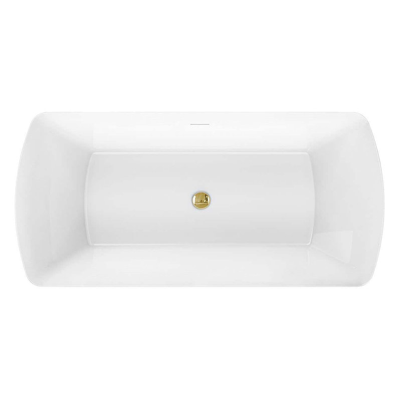Camille 59 " L x 29.5 " W Freestanding and Mounting / Installation Required Soaking Acrylic Bathtub, Polished Brass