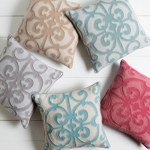 Geometric Reversible Throw Pillow, 16" H x 16" W x 1" D, Blue