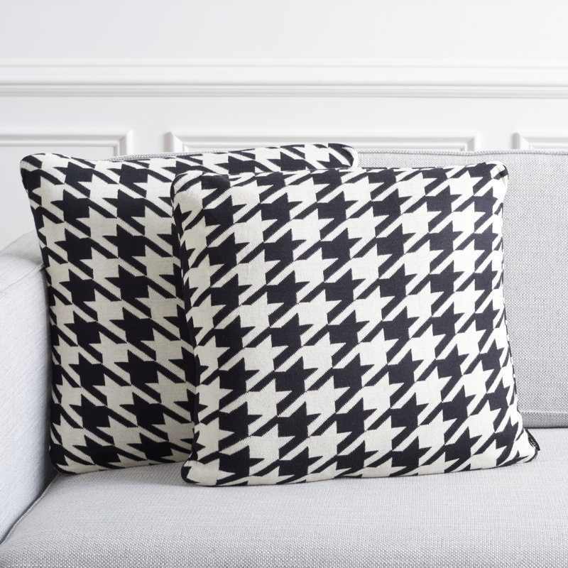 Houndstooth Reversible Throw Pillow