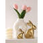 Figurines de lapin doré, décor de lapin en bois, ensemble de 2 petites figurines de lapin de Pâques, décorations de Pâques rétro, décorations de lapin pour la maison, décor de printemps, cadeau