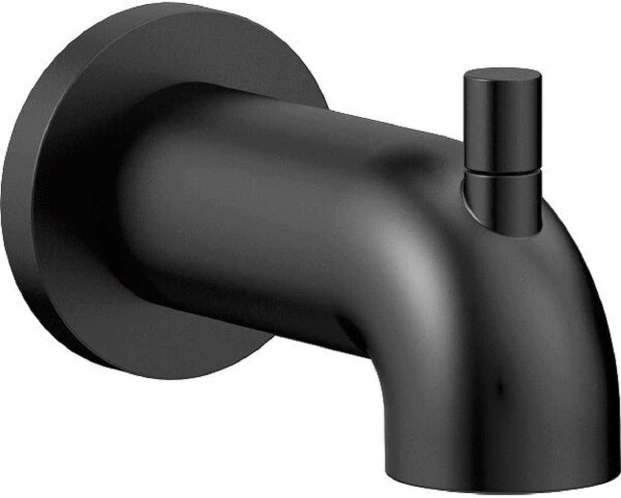 Trinsic Wall-Mounted Tub Spout with Diverter, Matte Black