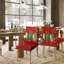 Housses de chaise de Noël - rouge avec pin et étoiles - extensible, amovible, lavable, décoration de salle à manger / maison