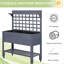 Lit de jardin surélevé en bois sur roulettes, pot de fleurs surélevé de 41 po avec treillis, gris pour le style,