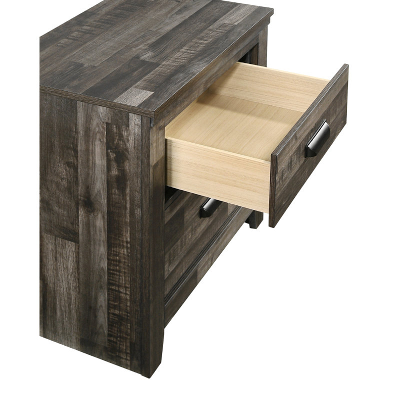 Javas 2 - Drawer Solid Wood Nightstand, Brown