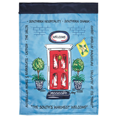 Drapeau de jardin en polyester 18 x 13 po Mississippi